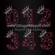 Numbers Zero To Five Iron On Rhinestone Transfers Crown Heat Motifs